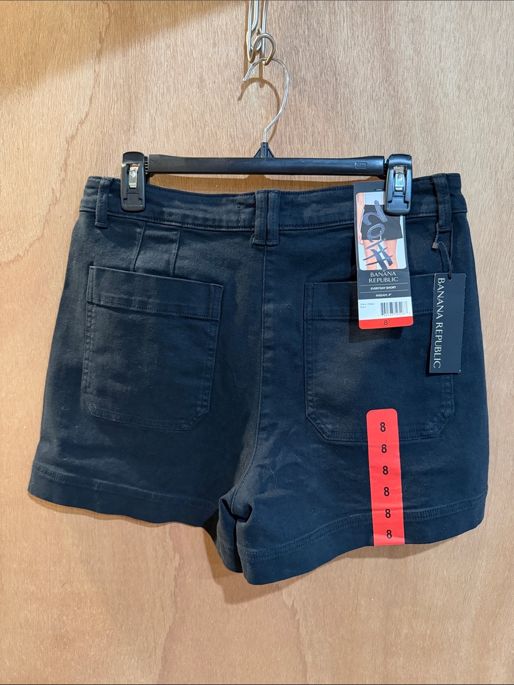 Banana Republic Women's Black High-Waist Everyday 4” Cotton Shorts 8